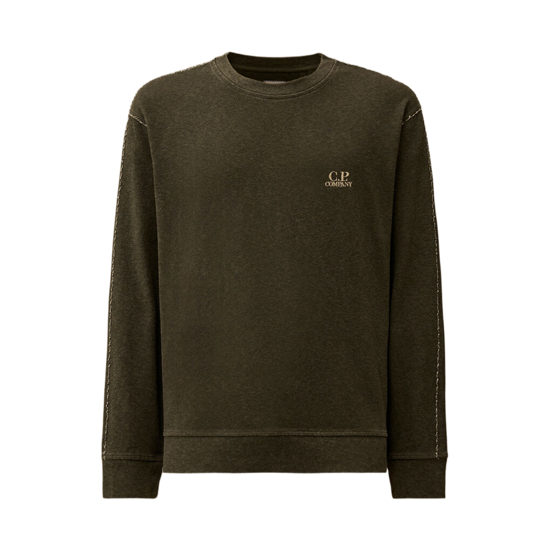 20CMSS198A110644P921 C.P. Company Heavy Jersey Plated Crewneck Sweatshirt Gunmetal Grey - 26SS