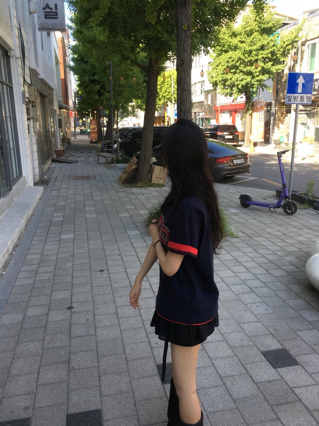SPORT CHAMBER Spectrum T-shirt NAVY 착용 스타일 - 6
