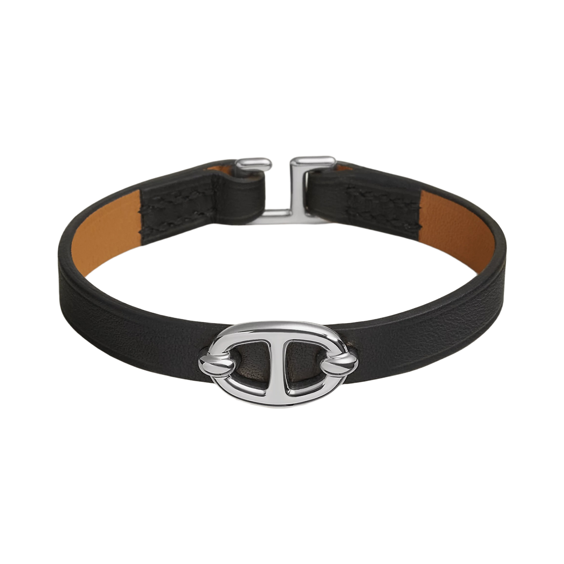 H500522FK89 (W) Hermes Mini Thalassa Bracelet Swift Calfskin & Palladium Noir