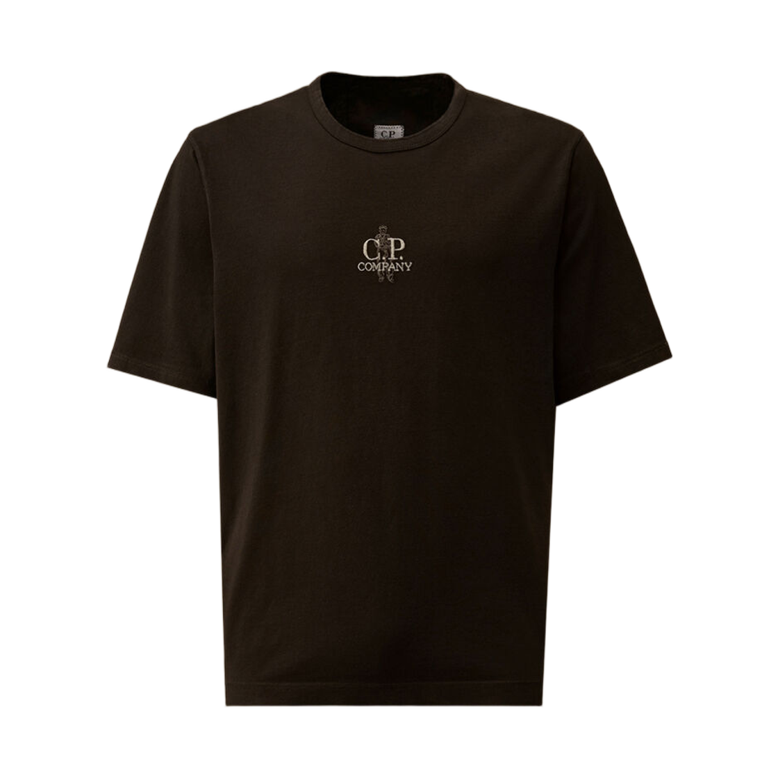 20CMTS215A006057O999 C.P. Company 1020 Jersey Short Sleeve Embroidery T-Shirt Black - 26SS
