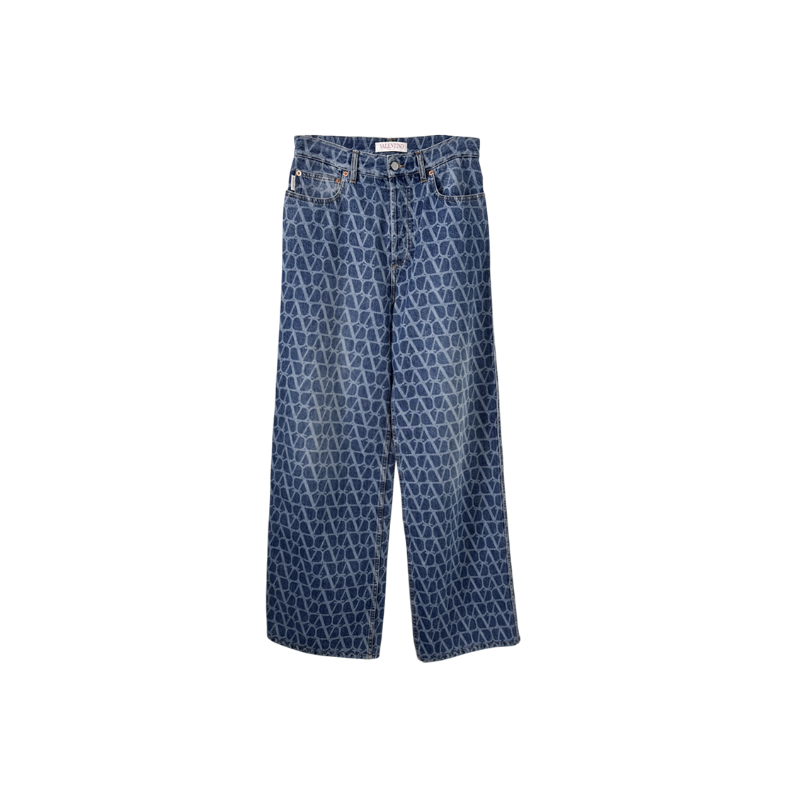 ITDK2REOFRDS Valentino Men Garavani Jacquard Logo Straight Leg Jeans Blue