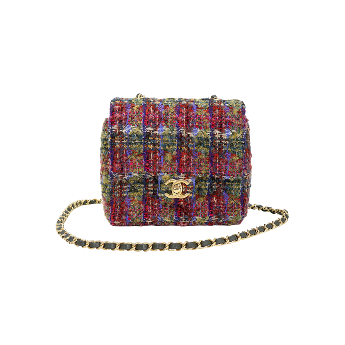 IT7NRM6VPULN Chanel Multi-Tweed Mini Petit Sac Multi-Color Flap Shoulder Bag Chip