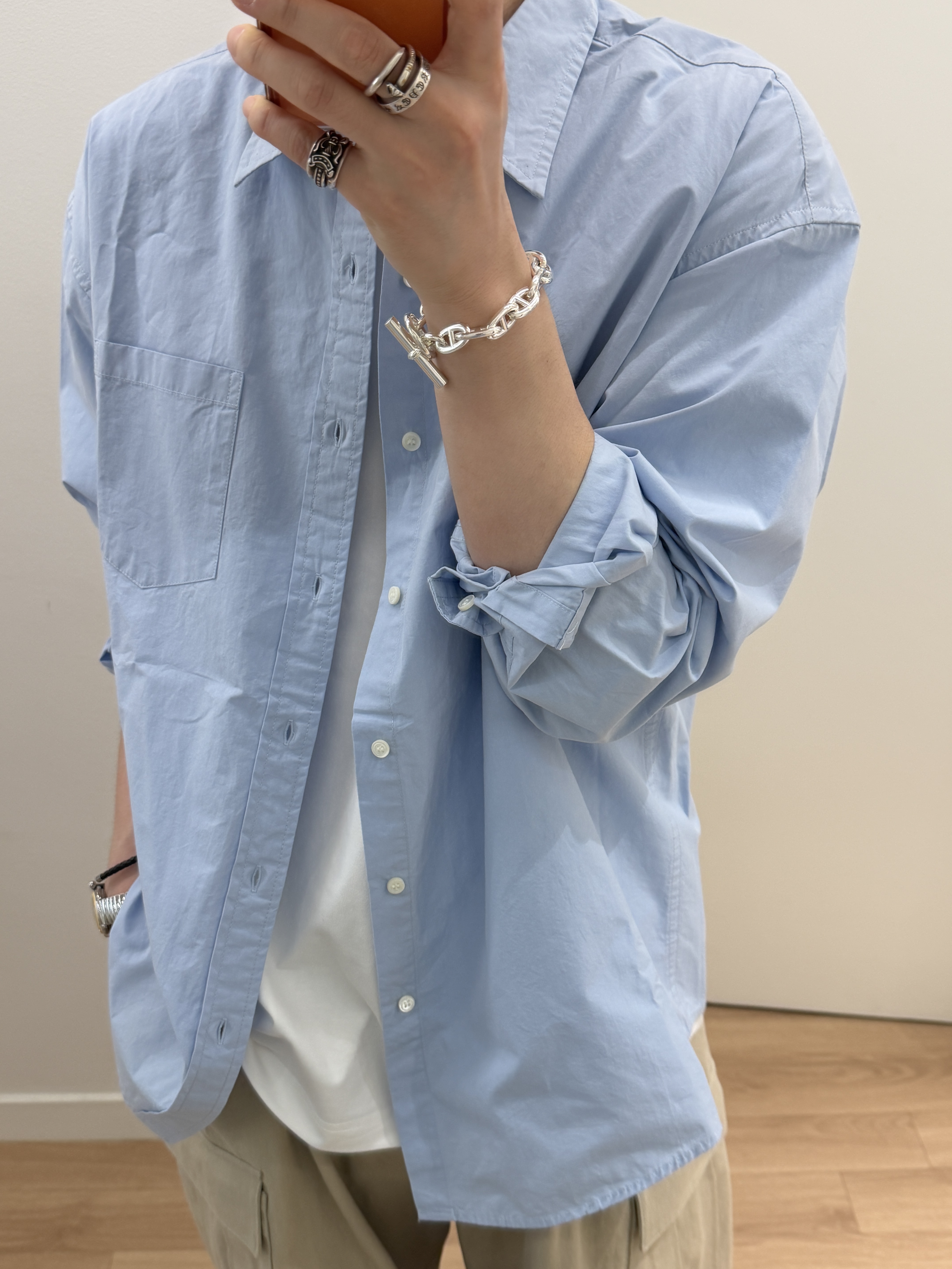Nonnod Side Zip Cargo Pants Beige 착용 스타일 - 8