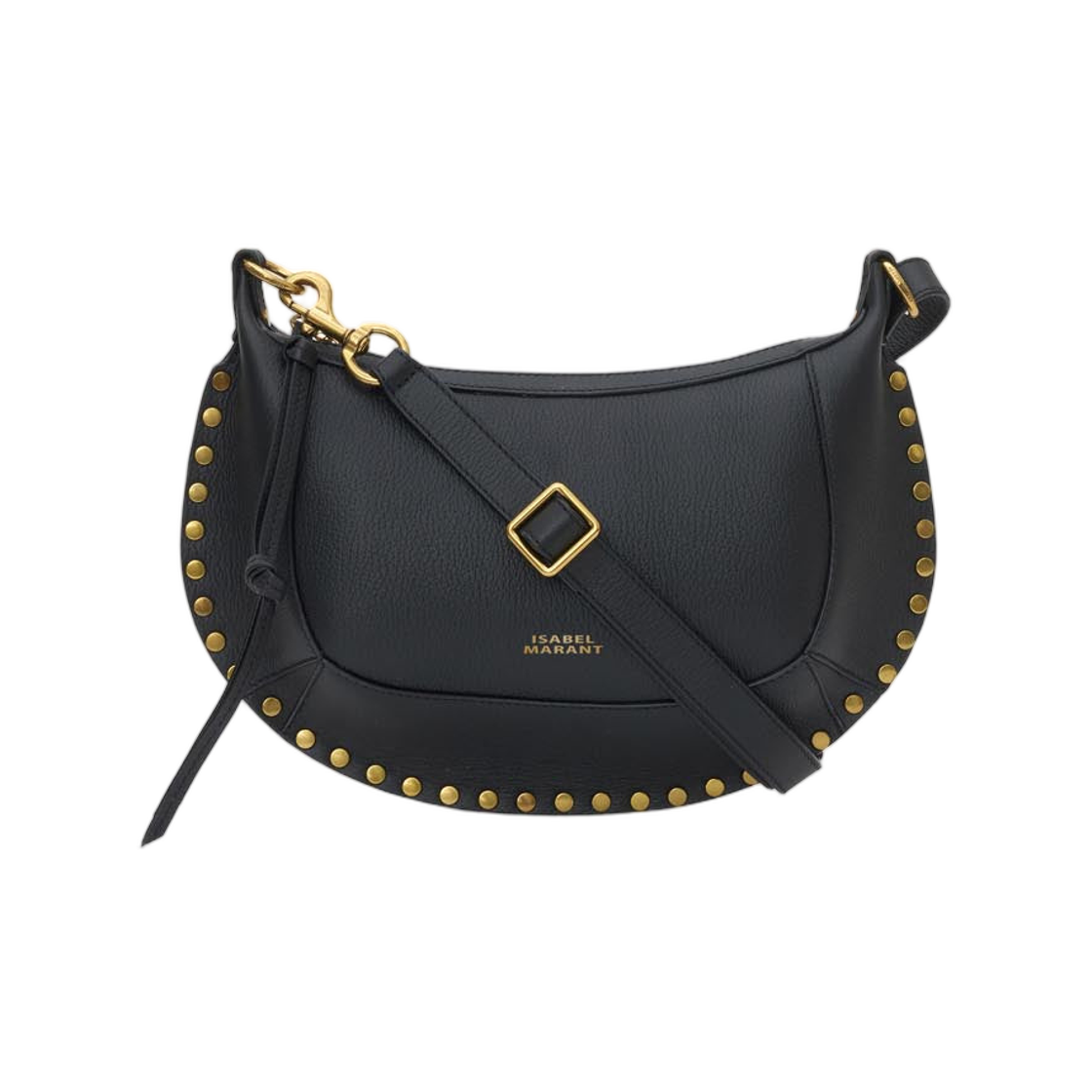 이자벨 마랑 오스칸 문 풀 그레인 레더 스터드 바게트 숄더백 블랙(Isabel Marant Oskan Moon in Full Grain Leather Studded Baguette Shoulder Bag Black) - 1