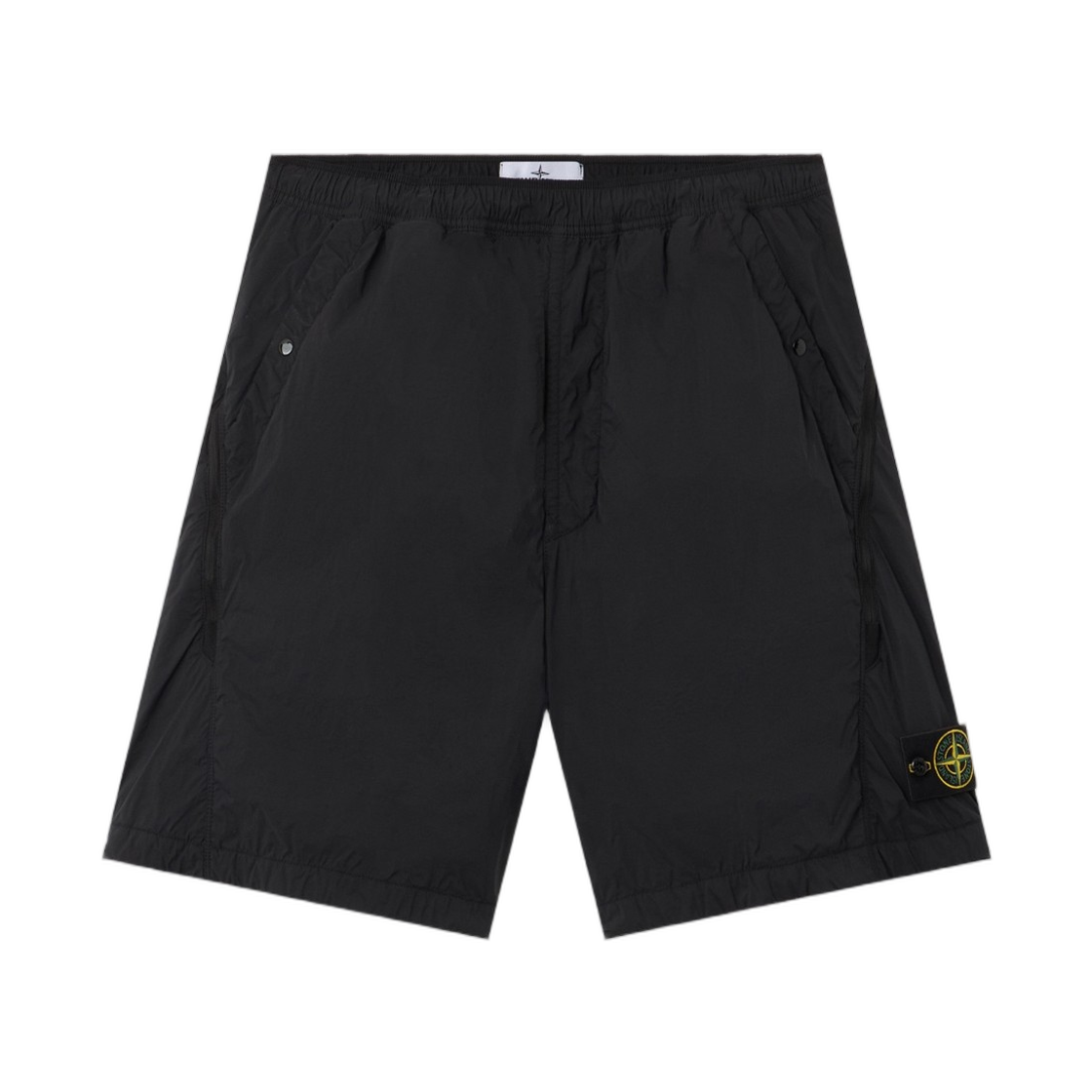 L2S15L1000-04S0474-V0029 Stone Island L100004 Ultralight Nylon Stretch-TC Loose-Wide-Leg-Fit Jogger Shorts with Zip Pockets Black - 26FW