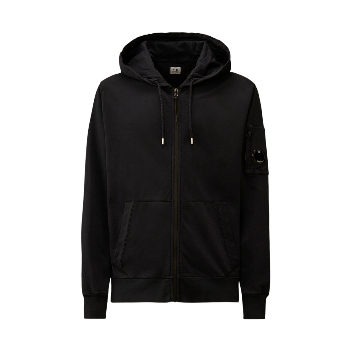 20CMSS081A002246G888 C.P. Company Light Fleece Zip Hooded Lens Sweatshirt Total Eclipse Blue - 26SS