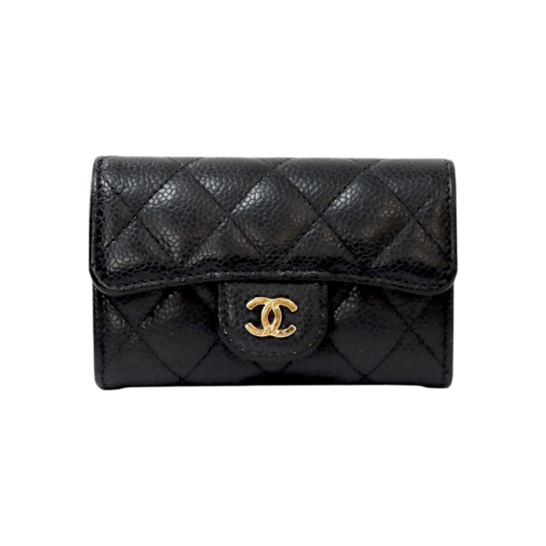 샤넬 블랙 캐비어스킨 카드 지갑(Chanel Black Caviar Skin Card Wallet)