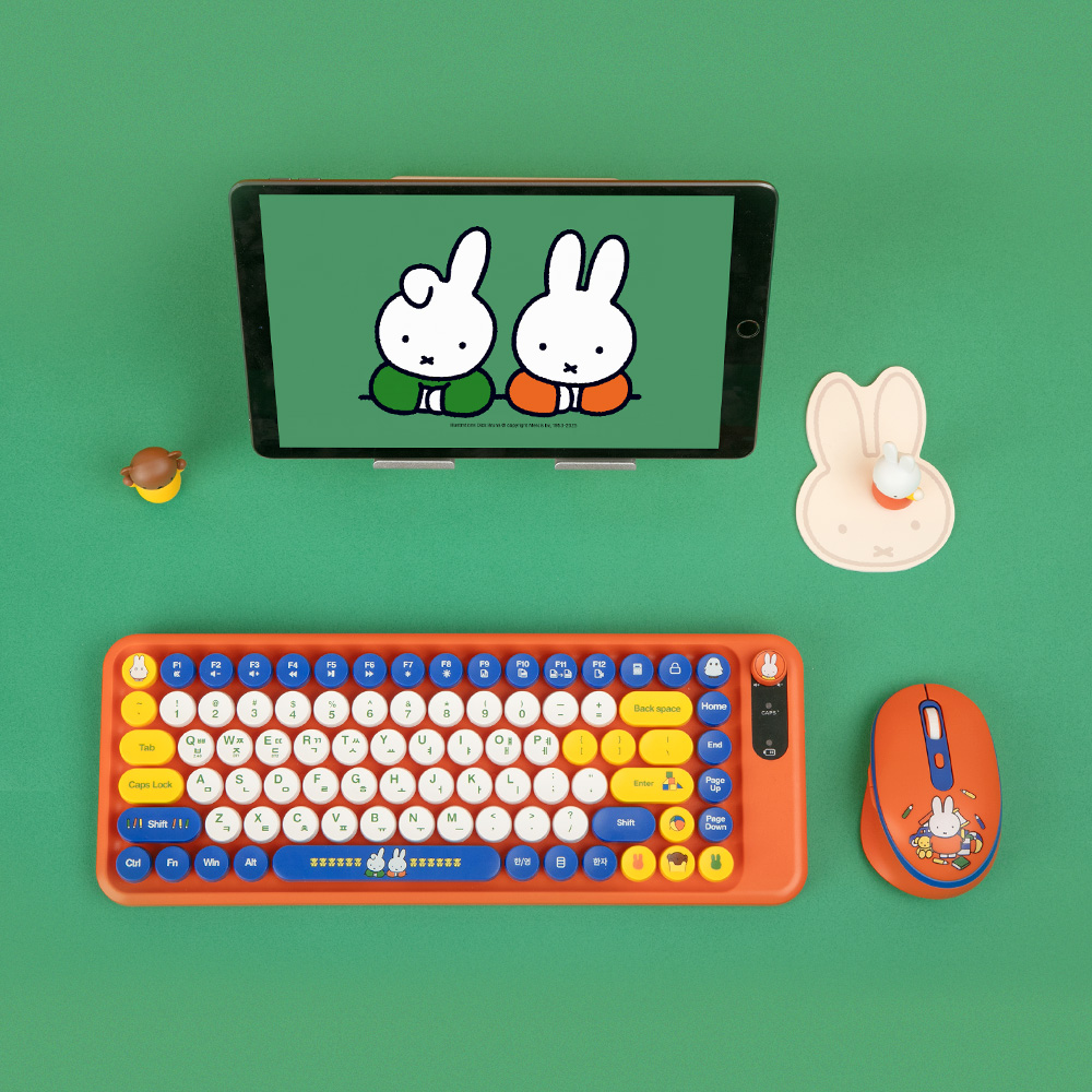 로이체 미피 텐키리스 멀티페어링 블루투스 저소음 무선 키보드 마우스 세트(Royche Miffy Tenkeyless Multi-Pairing Bluetooth Silent Wireless Keyboard & Mouse Set) - 4