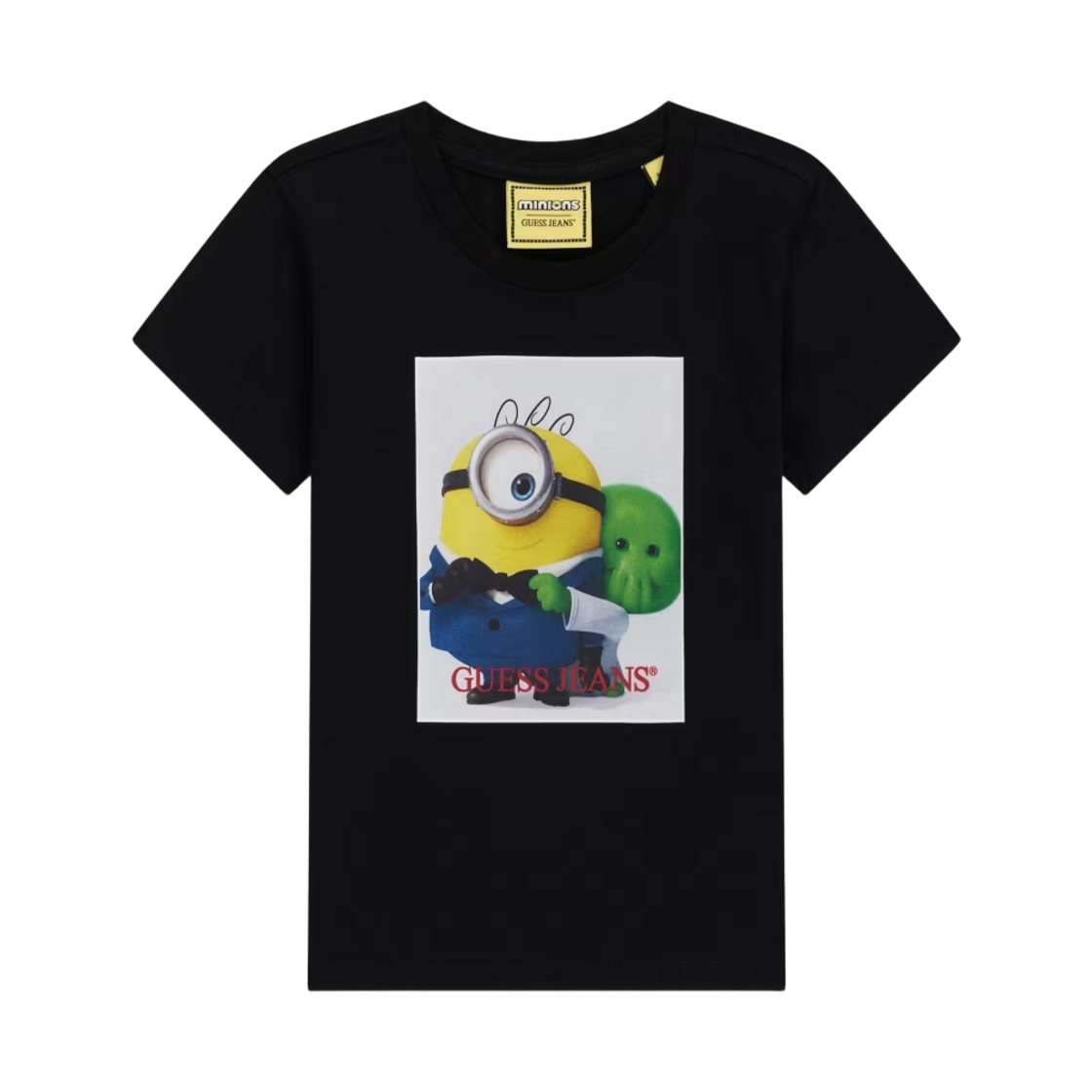 (키즈) 게스 진 x 미니언즈 프린티드 티셔츠 블랙((Kids) GUESS Jeans x Minions Printed T-Shirt Black)