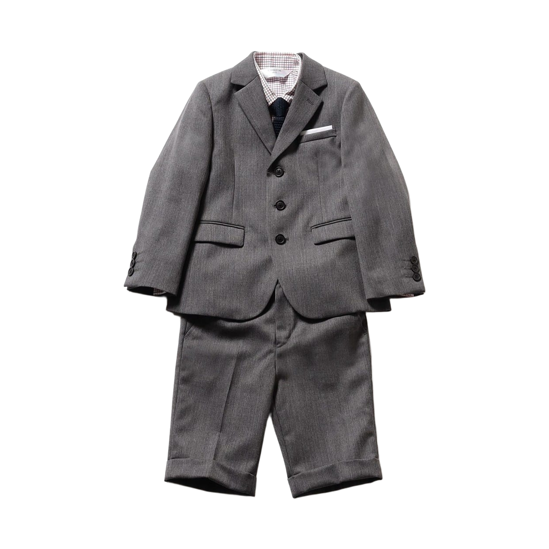 (키즈) 코도모 빔즈 x 쇼팽 세레모니 블레이저 셋업 그레이((Kids) Kodomo Beams x Chopin Ceremony Blazer Set Up Grey) - 1