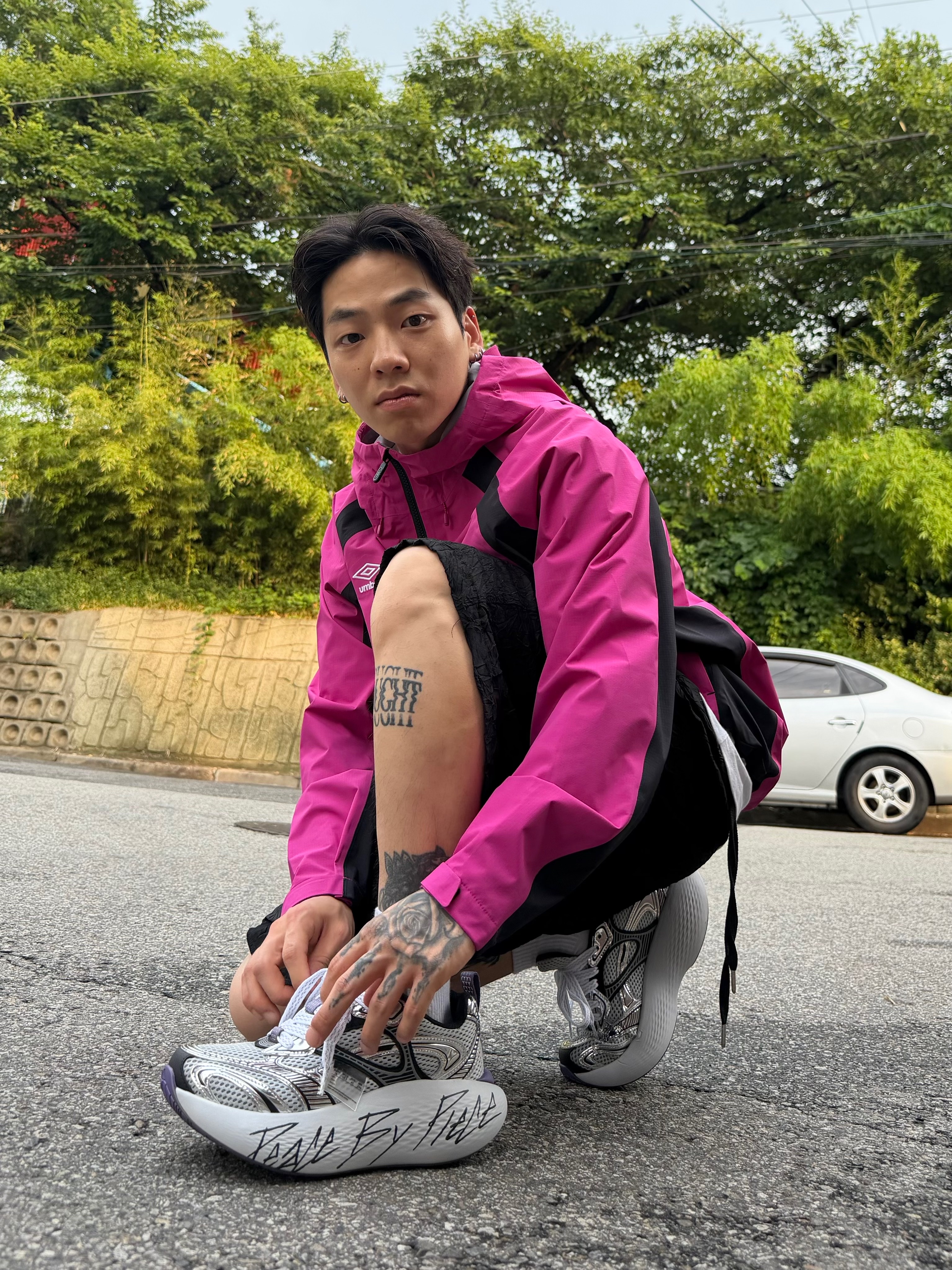 Wapworks Crease Baggy Shorts 착용 스타일 - 2