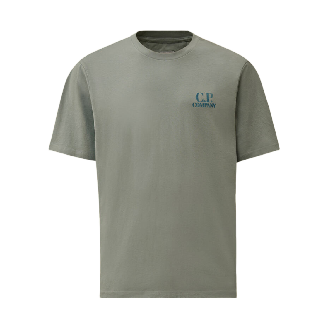 20CMTS143A110579W809 C.P. Company 30/1 Jersey Comfort Logo T-Shirt Silver Blue - 26SS