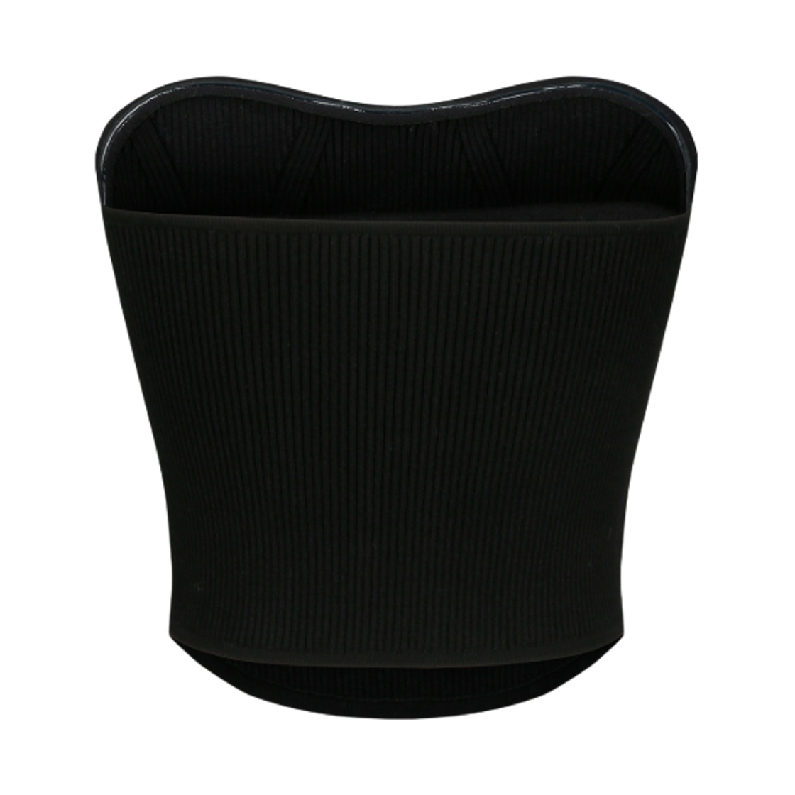(W) 아비에무아 립드 니티드 뷔스티에 탑 블랙((W) Aviemuah Ribbed Knitted Bustier Top Black) - 2