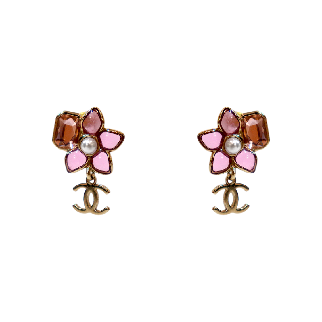 IT69AAEBJPEV Chanel Coco Mark Flower Earrings