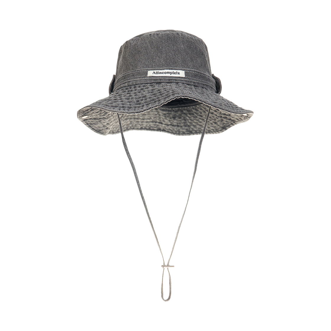 올인컴플리트 벨트 데님 워시드 사파리 햇 흑청(Allincomplete Belt Denim Washed Safari Hat Black Denim) - 1