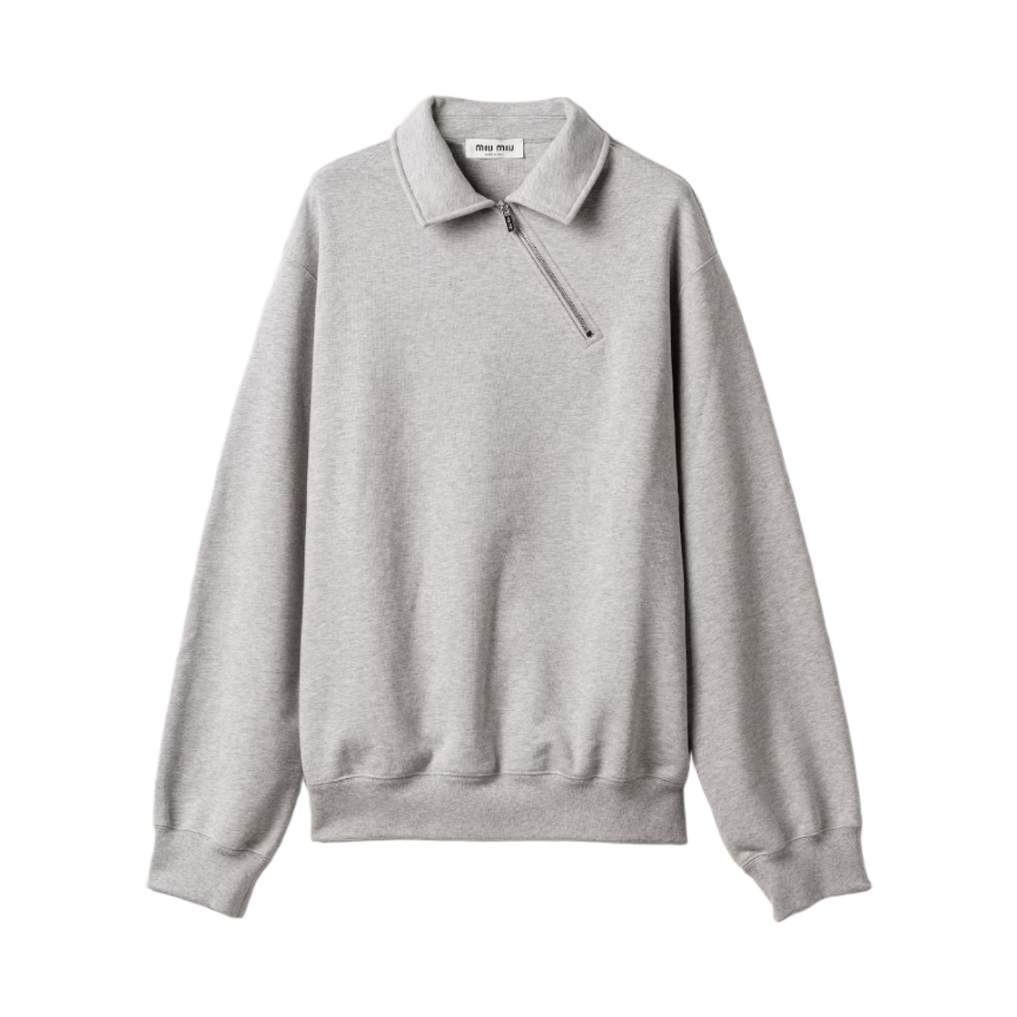 (W) 미우 미우 코튼 플리스 자켓 그레이((W) Miu Miu Cotton Fleece Jacket Gray) - 1