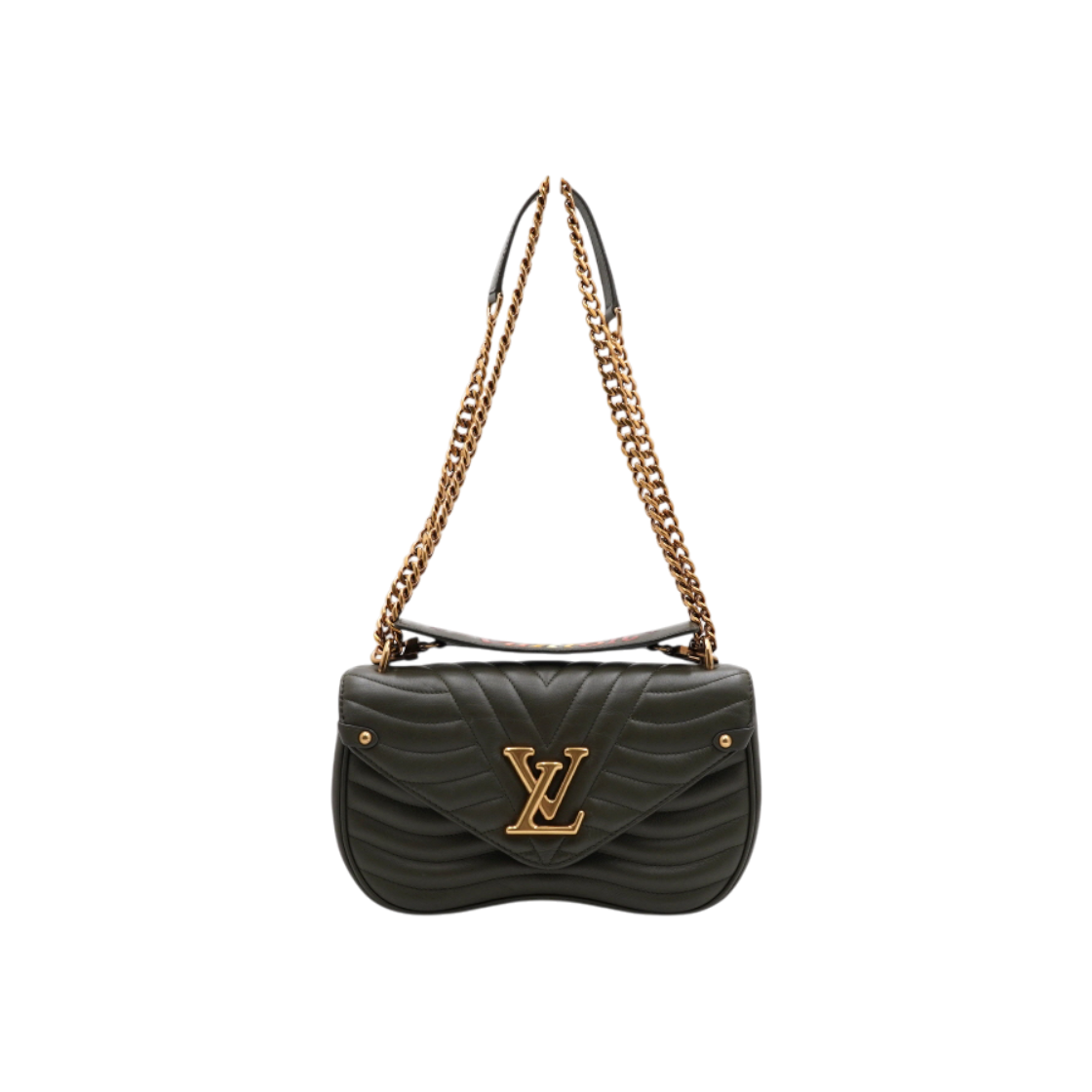 ITFRB4H5DDSI Louis Vuitton Green New Wave MM Gold Chain Shoulder & Crossbody Bag