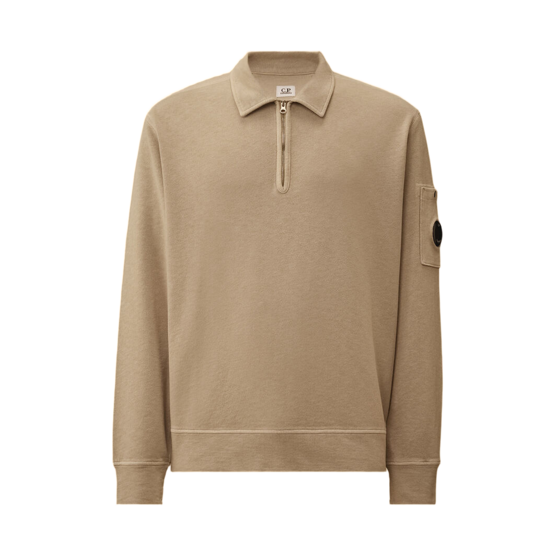 20CMSS208A110337O904 C.P. Company Malfile Fleece Lens Half Zip Sweatshirt Dove Grey - 26SS