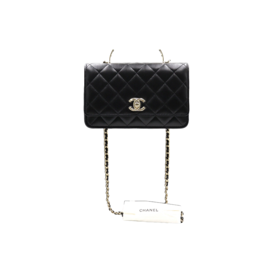 IT6NWMPGQFOJ Chanel WOC Gold CC Lambskin Fantasy Pearl Tote & Chain Crossbody Bag