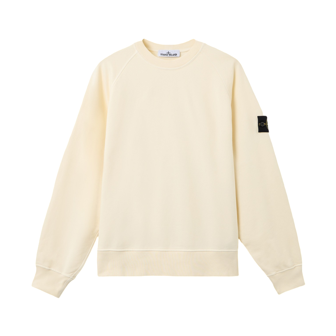 L2S1561000-08S0051-V0093 Stone Island 6100008 Organic Cotton Fleece Oversized-Fit Crewneck Sweatshirt with Raglan Sleeves Ivory - 26FW