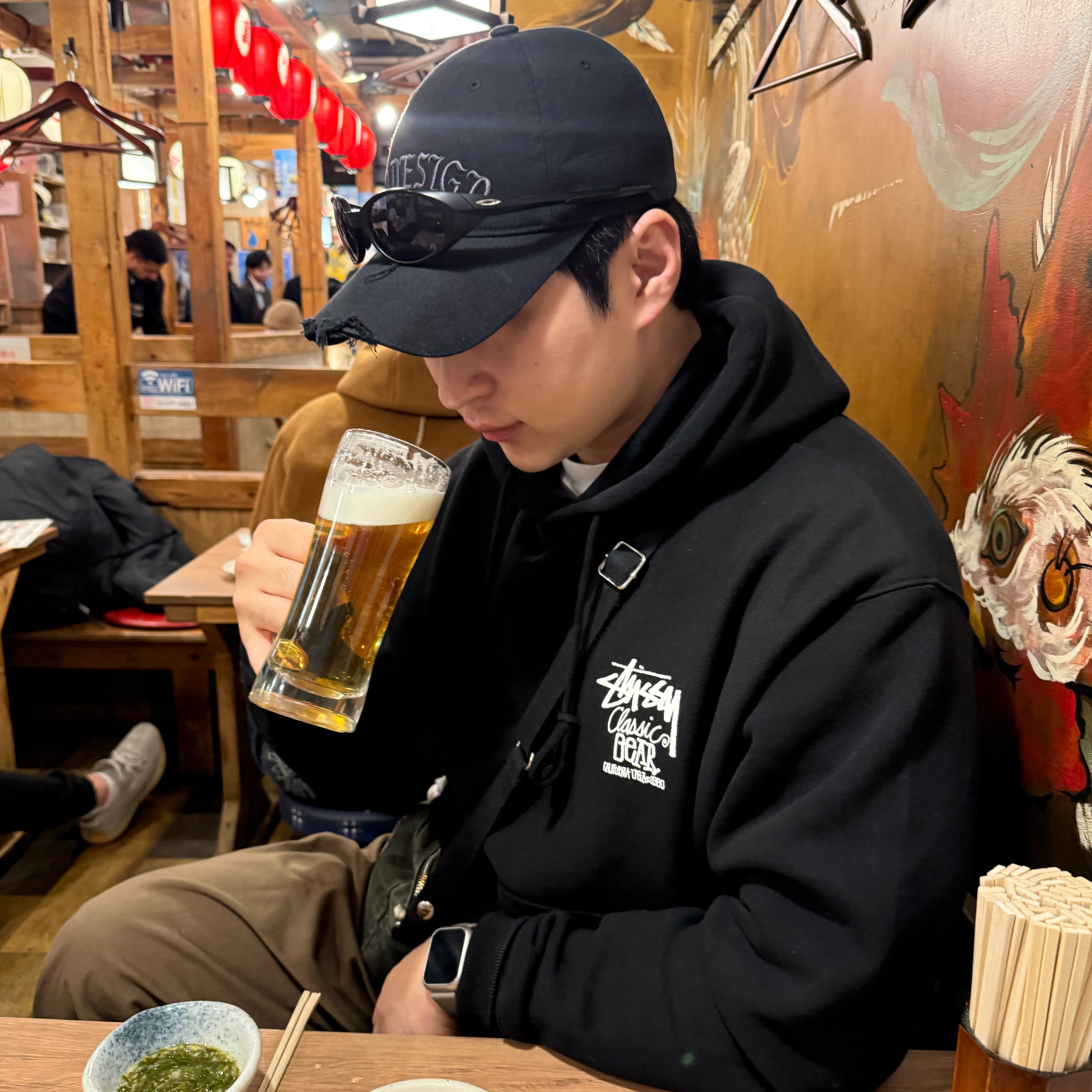 Oakley Eye Jacket Redux Matte Black Frame Prizm Grey Lenses High Bridge Fit, Stussy Classic Gear Hoodie Black 착용 스타일