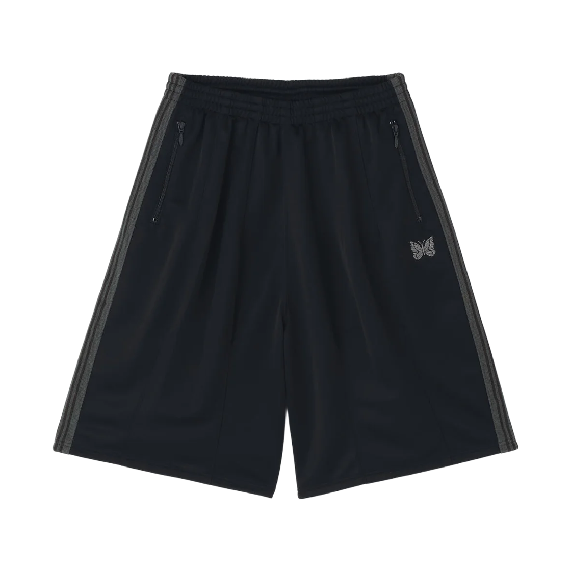 니들스 x LHP H.D. 트랙 팬츠 쇼츠 폴리 스무스 블랙 차콜(Needles x LHP H.D. Track Pants Shorts Poly Smooth Black Charcoal) - 1