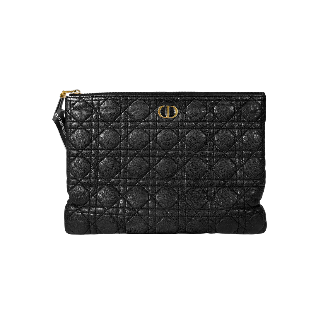 IT4NSWHRHCF5 Dior Cannage Caro Large Daily Clutch Bag in Black