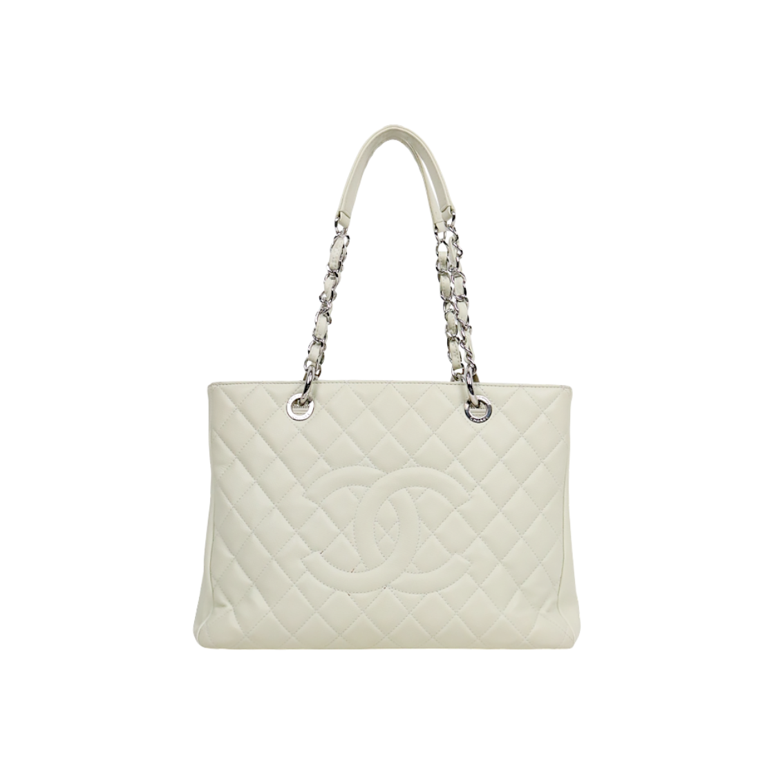 IT4JJP68GV25 Chanel Ivory Caviar Big CC Grand Shopping Shoulder Bag