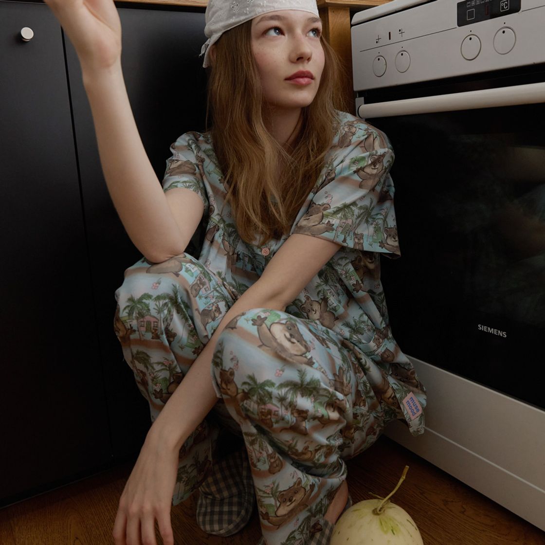 뮤즈무드 쿼카 데이 썸머 파자마 라운드넥 면모달 잠옷(Musemood Quokka Day Summer Pajama) - 6