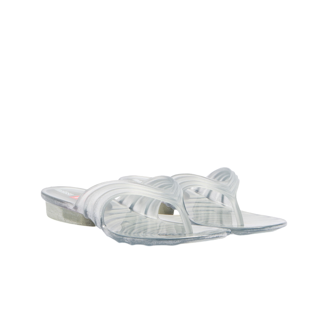 (W) 디젤 x 멜리사 스컬프츄럴 플립플랍 멜플렉스 실버((W) Diesel x Melissa Sculptural Flip-Flops In Melflex Silver) - 2
