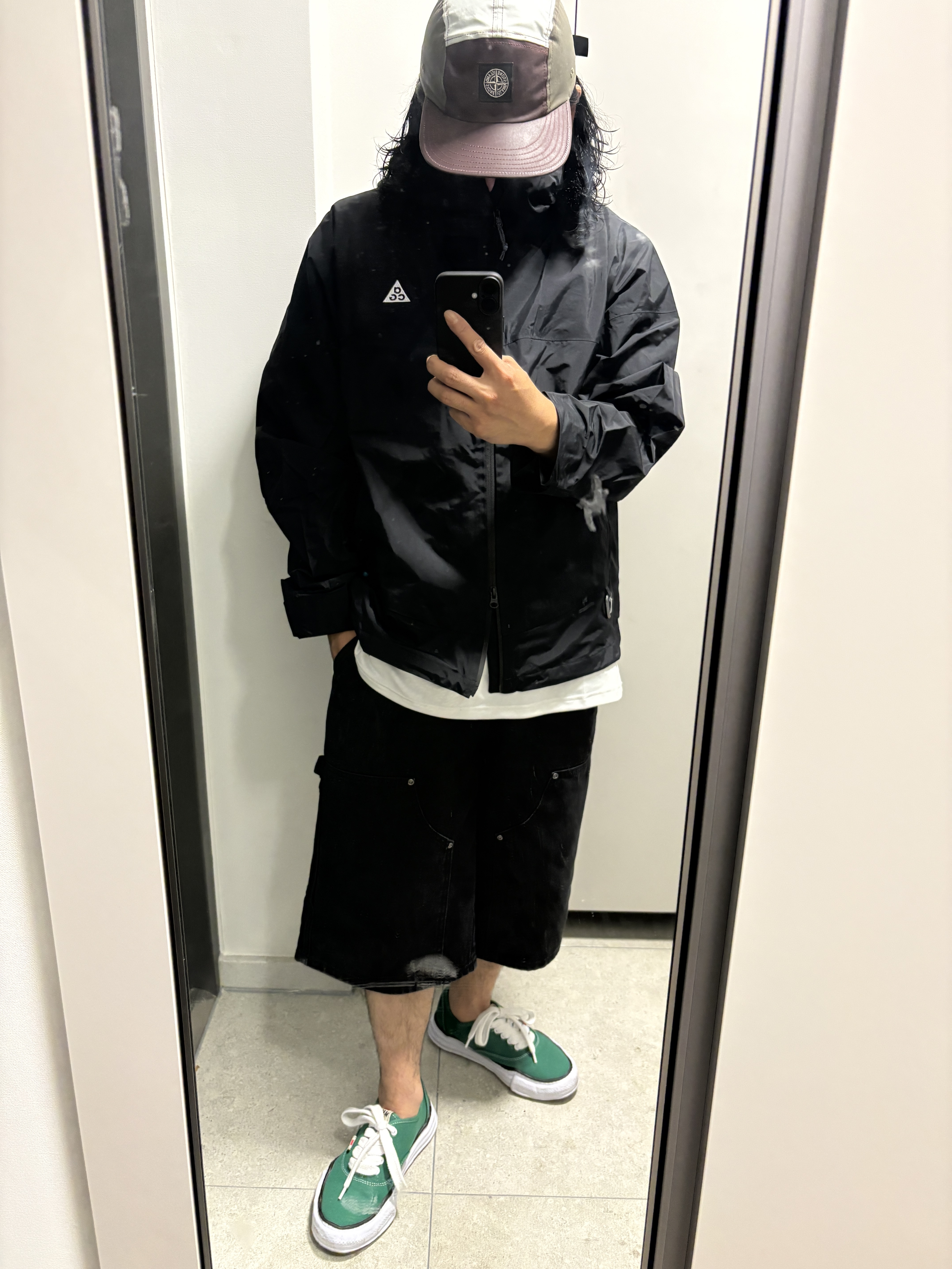 Nike ACG Morpho Storm-Fit ADV Rain Jacket Black - Asia, Maison Mihara Yasuhiro Baker OG Sole Canvas Low Cut Sneakers CL Green 착용 스타일