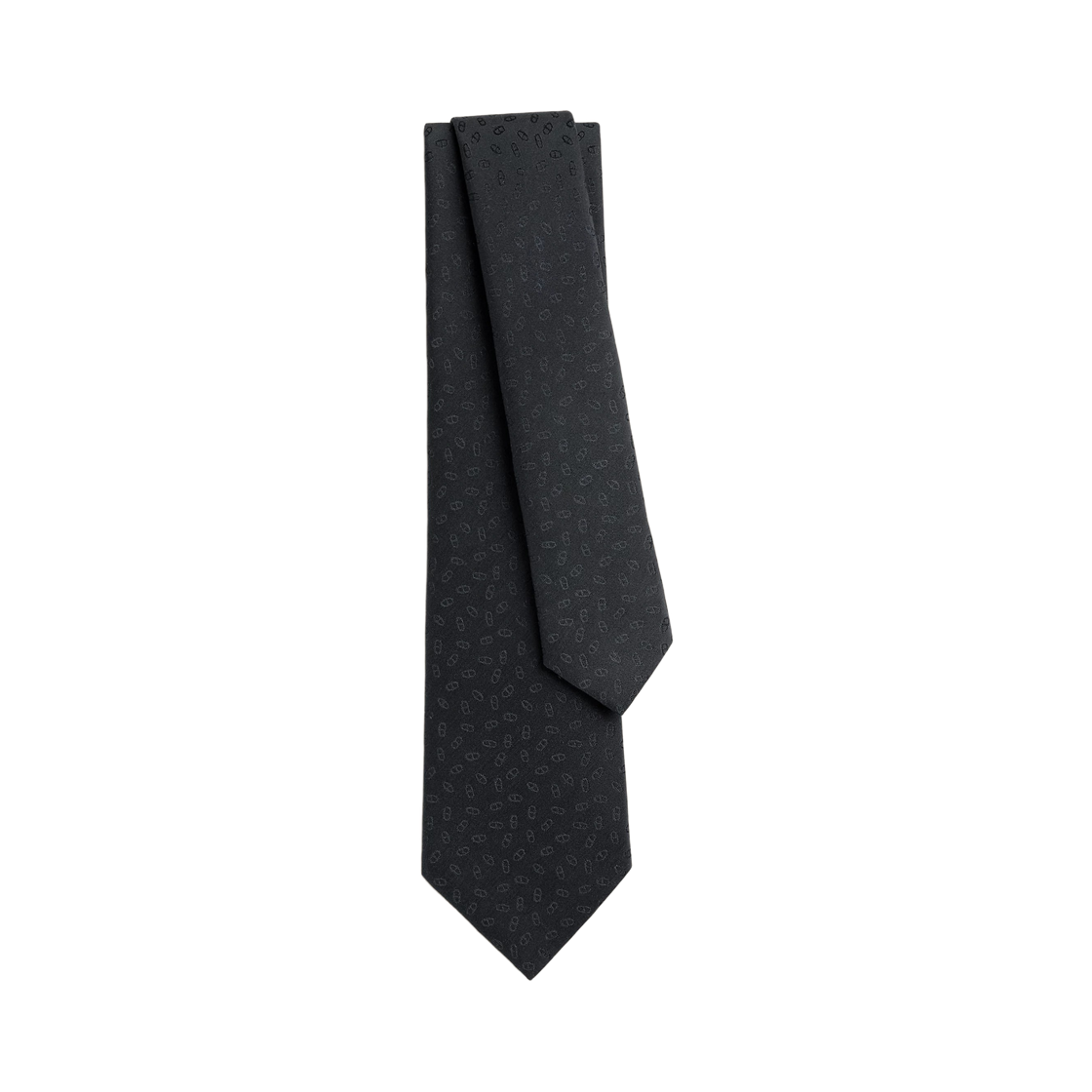 H036386T06 Hermes Faconnee Maillons Tie Ardoise