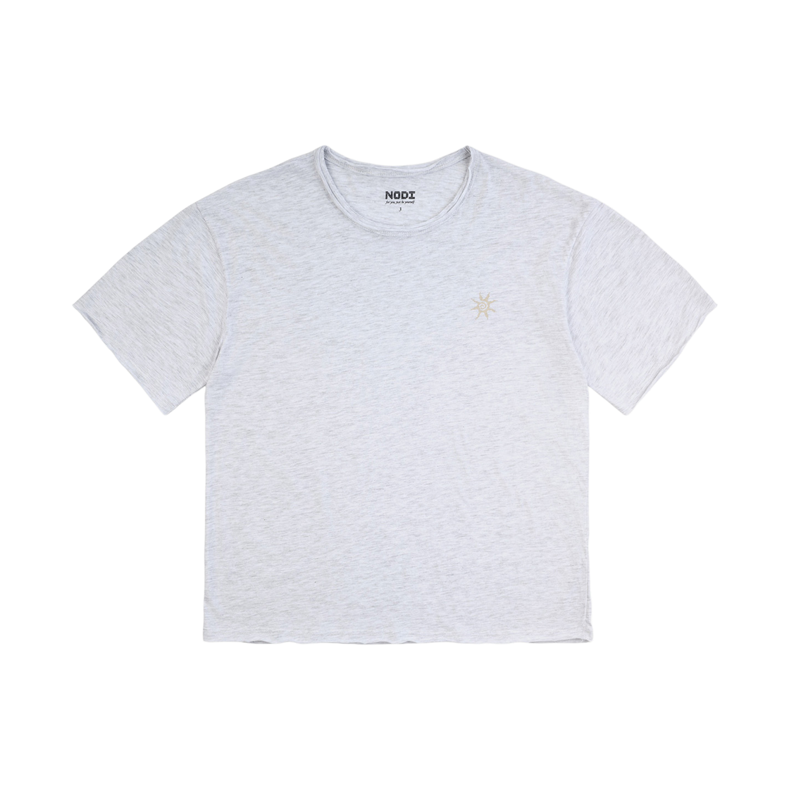 노디 코튼 30수 라운드 넥 크롭 티 헤더 그레이(NODI Cotton 30S Round Neck Crop Tee Heather Gray) - 1