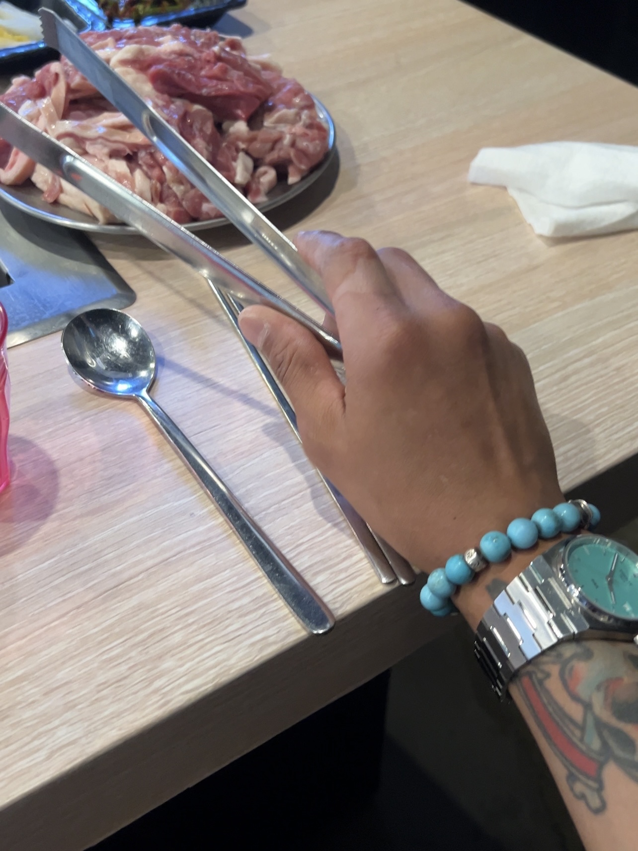 Tissot PRX 40mm Quartz Steel Light Green, Hansroom Chrome Hearts 8mm 13 Bead 착용 스타일 - 2
