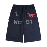 NODI System Error Horse Cotton Bermuda Pants Navy