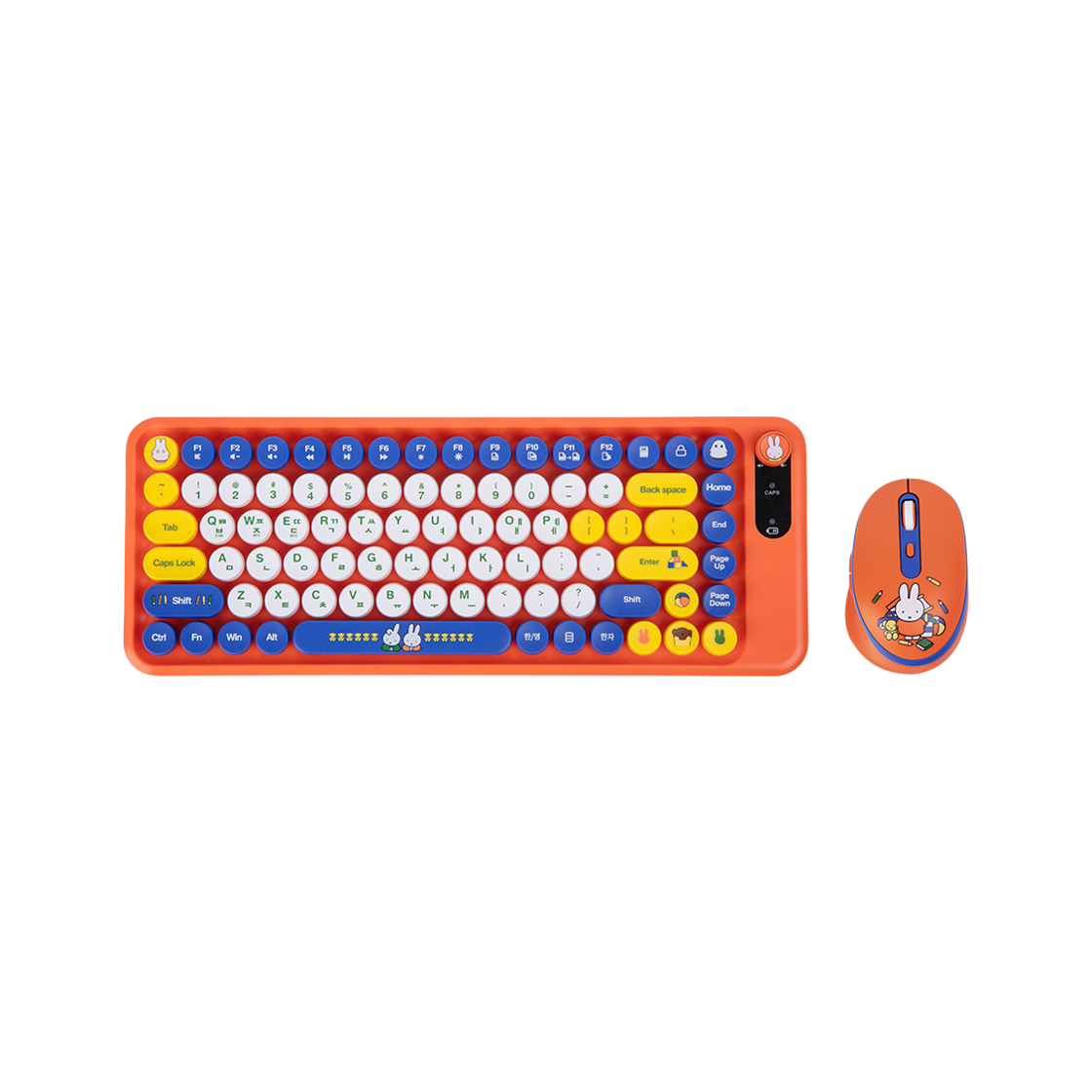 로이체 미피 텐키리스 멀티페어링 블루투스 저소음 무선 키보드 마우스 세트(Royche Miffy Tenkeyless Multi-Pairing Bluetooth Silent Wireless Keyboard & Mouse Set)