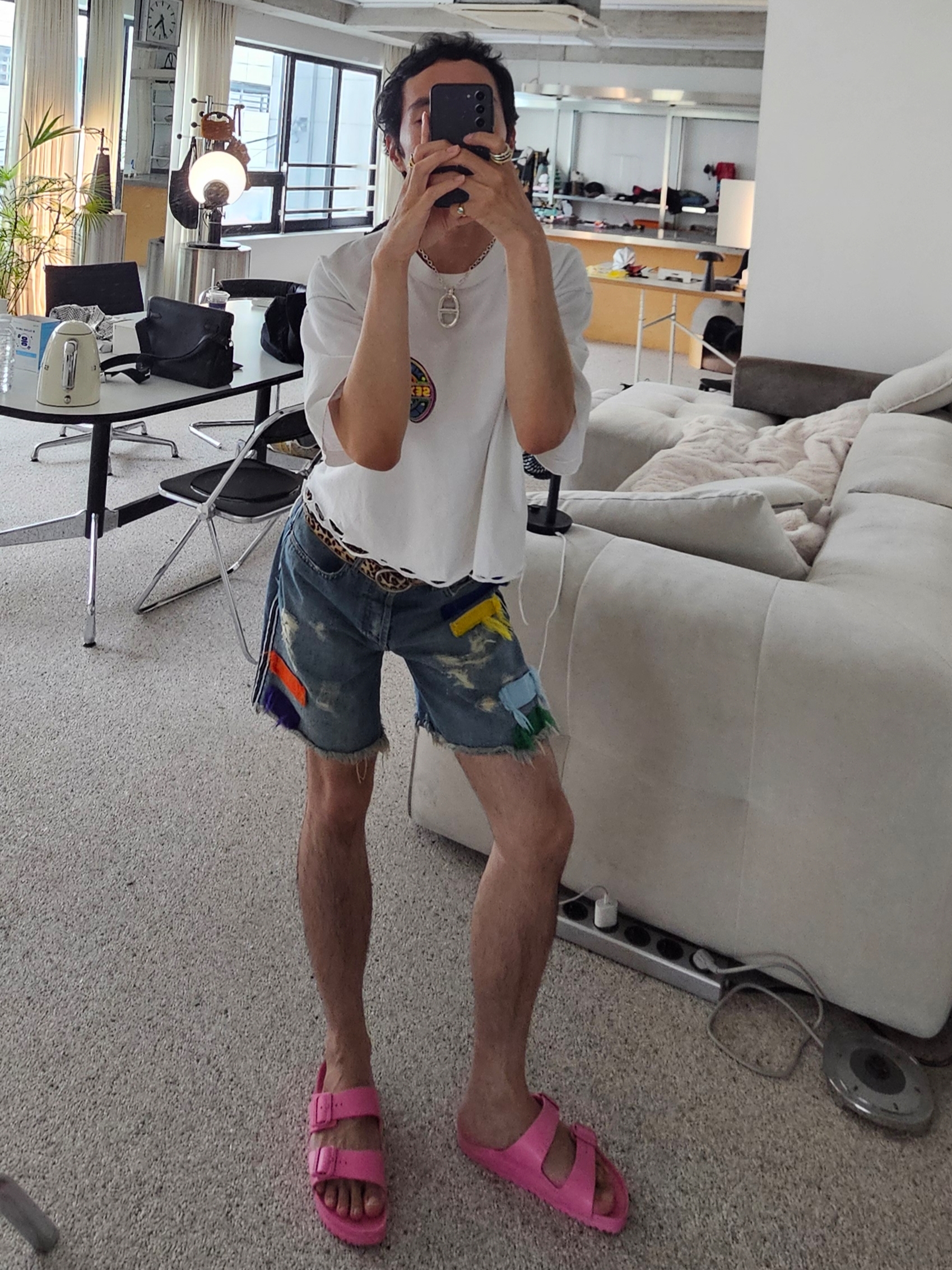 Birkenstock Arizona Essentials Eva Candy Pink - Narrow 착용 스타일