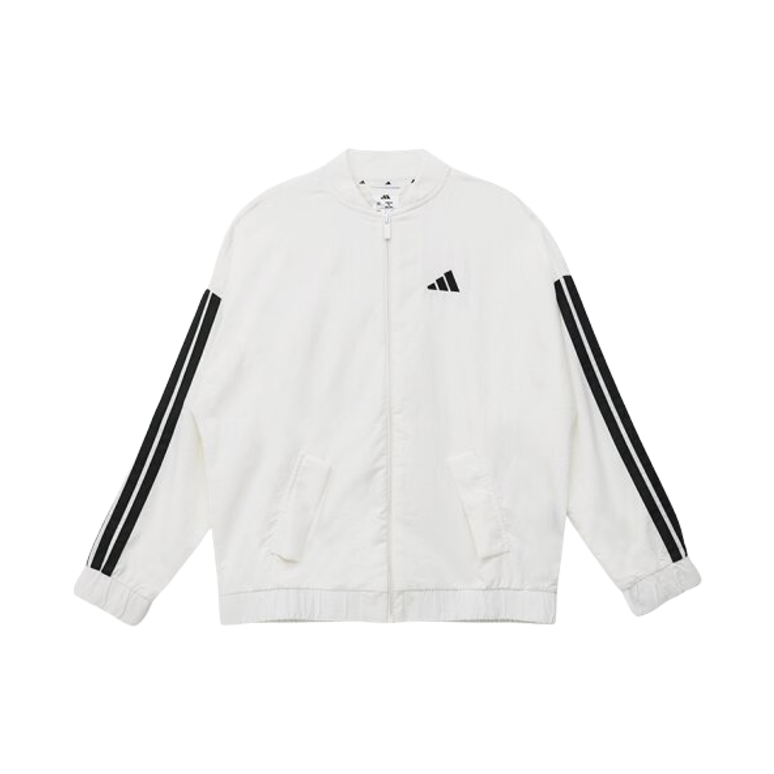 JD5319 (W) Adidas Essentials 3S Lifestyle Woven Bomber Jacket White Black - KR Sizing