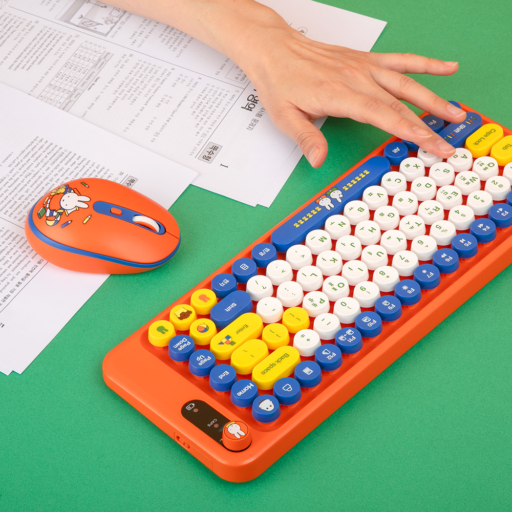 로이체 미피 텐키리스 멀티페어링 블루투스 저소음 무선 키보드 마우스 세트(Royche Miffy Tenkeyless Multi-Pairing Bluetooth Silent Wireless Keyboard & Mouse Set) - 3