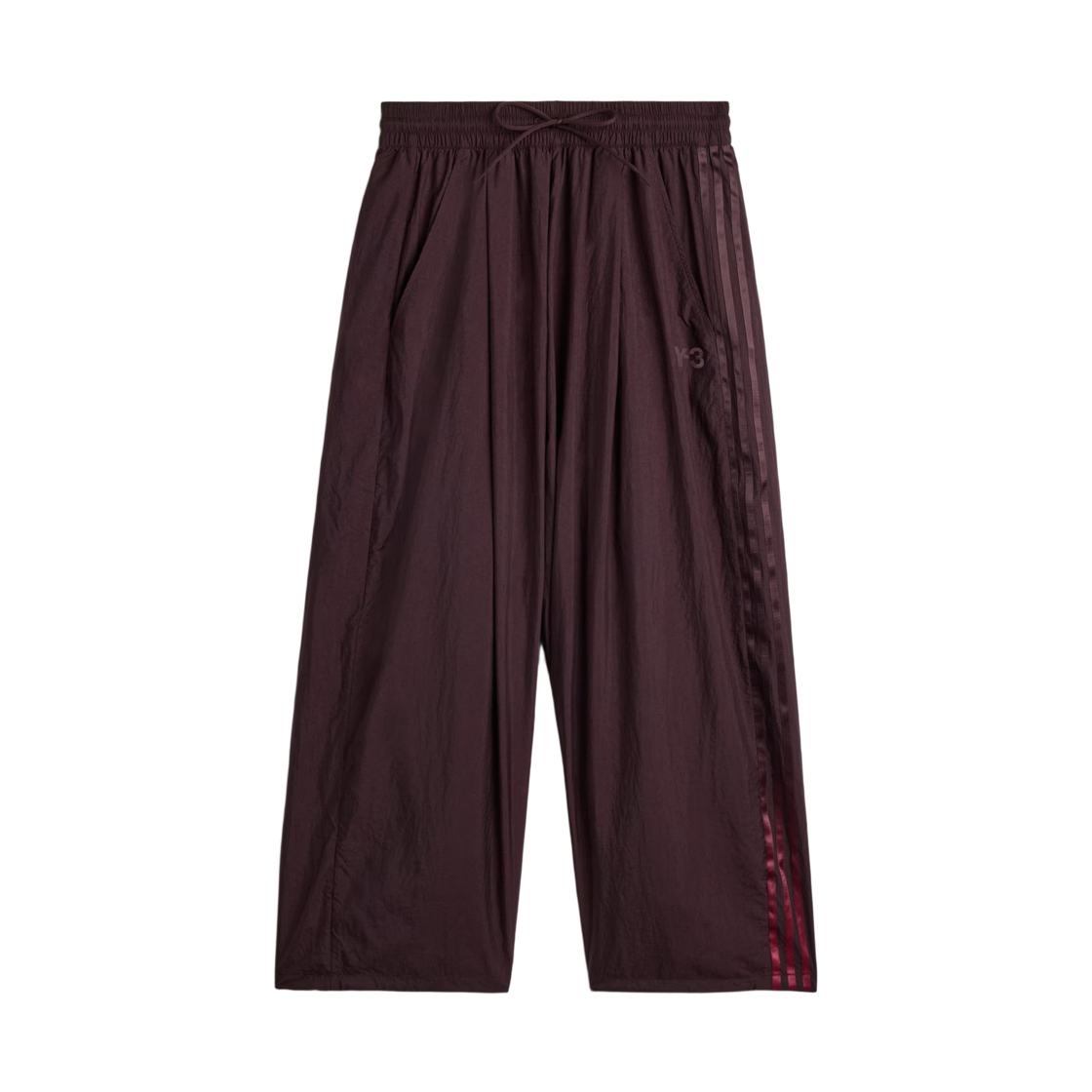 KU2267 Y-3 Gradient 3 Stripes Nylon Wide Pants Night Red