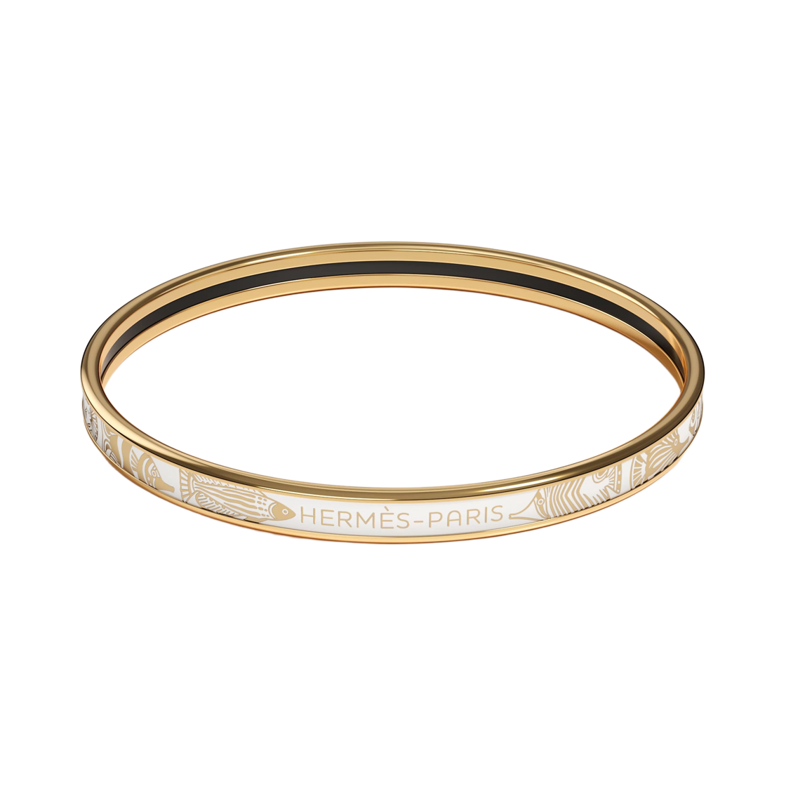 H246426FC6 (W) Hermes Bracelet Traffic Jam & Yellow Gold Orfevre Jaune Or Blanc