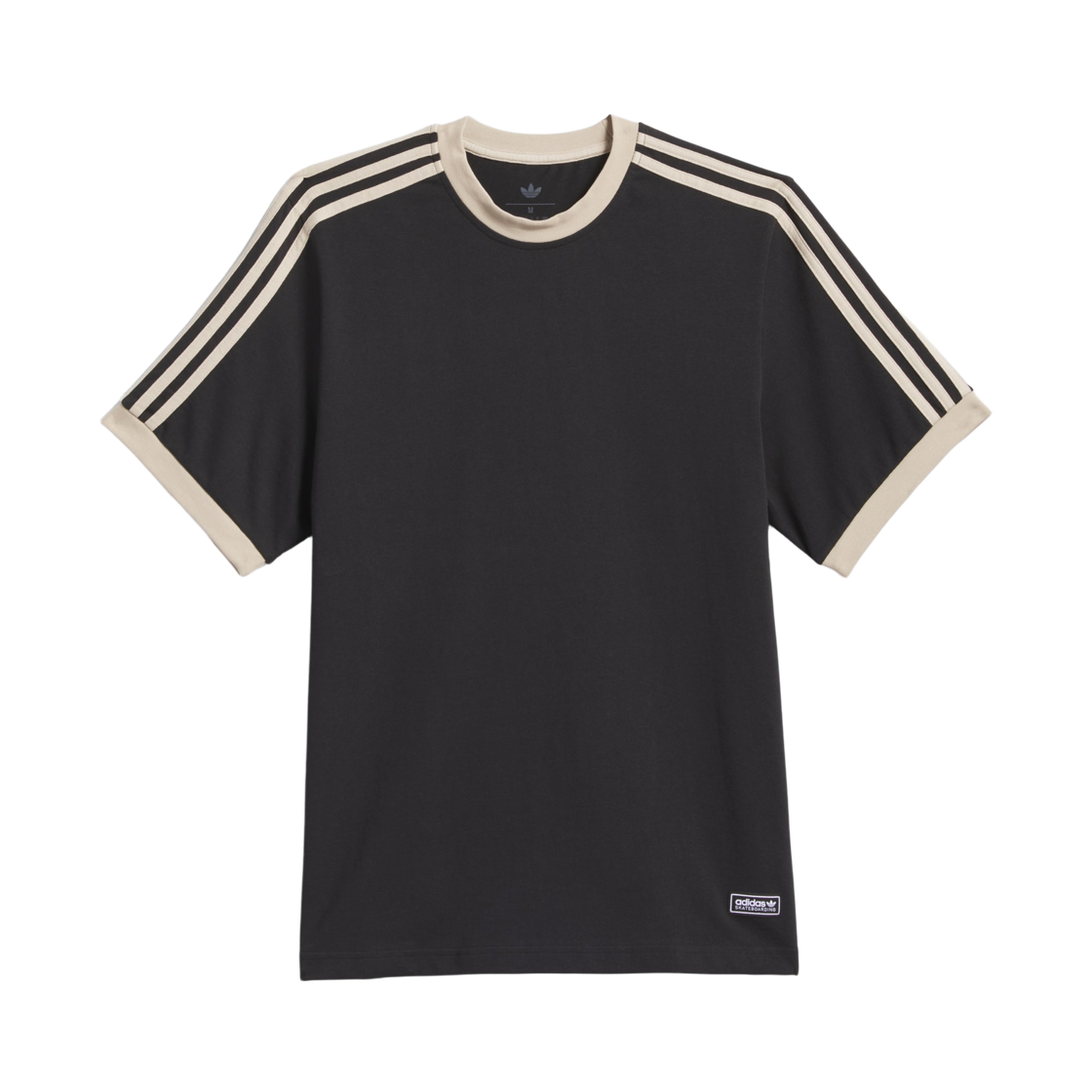 KS4343 Adidas Skateboarding Ringer T-Shirt Black Khaki Three - KR Sizing