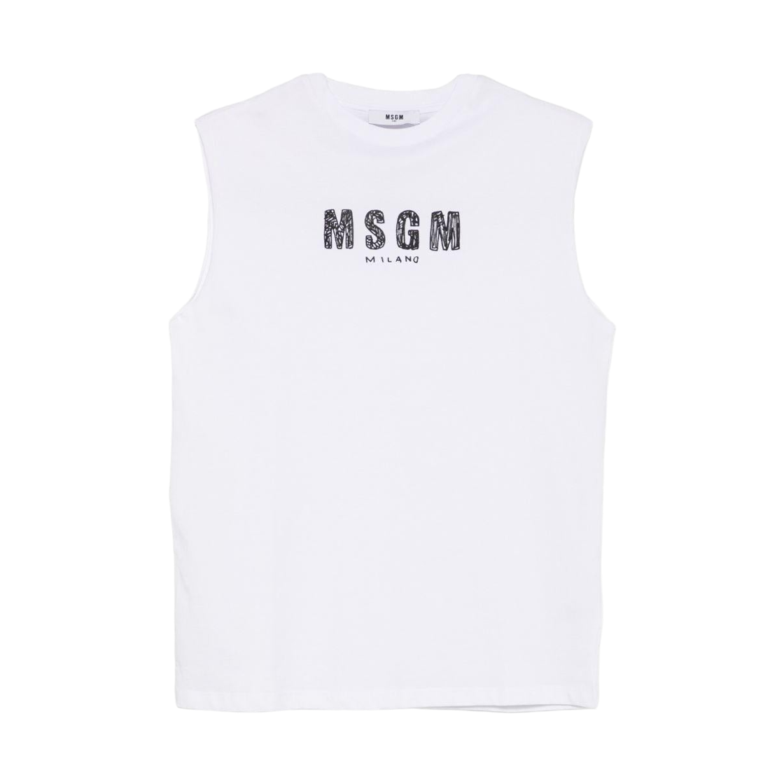 (키즈) 엠에스지엠 로고 슬리브리스 화이트((Kids) MSGM Logo Sleeveless White) - 1