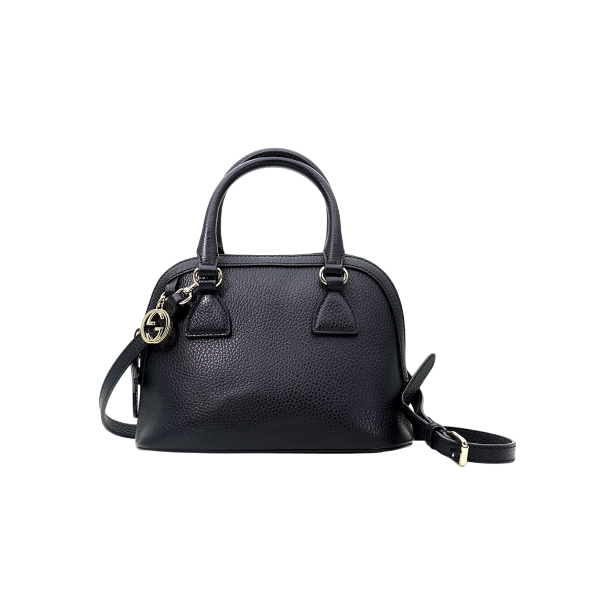 구찌 449661 블랙 레더 금장 인터로킹 미니돔 2WAY(Gucci 449661 Black Leather Gold Interlocking Mini Dome 2-Way Bag) - 1