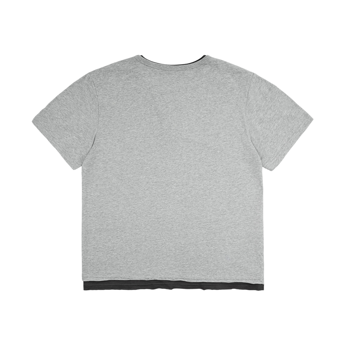 노디 코튼 30수 레이어드 헨리넥 반팔 크롭 티셔츠 멜란지 그레이(NODI Cotton 30S Layered Henley Neck Crop Tee Melange Gray) - 2