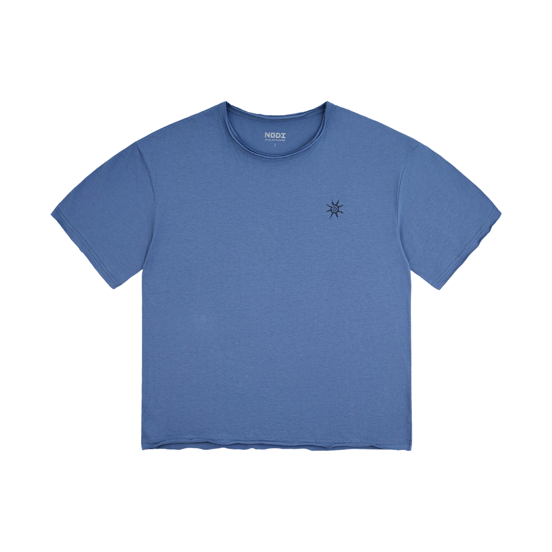 노디 코튼 30수 라운드 넥 크롭 티 오션 블루(NODI Cotton 30S Round Neck Crop Tee Ocean Blue)