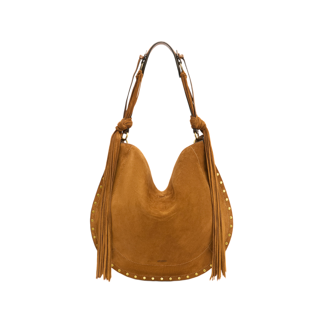 PP0200FG-D2C17M-50CO Isabel Marant Oskan Hobo Soft Fringes Suede Calfskin Shoulder Bag Cognac