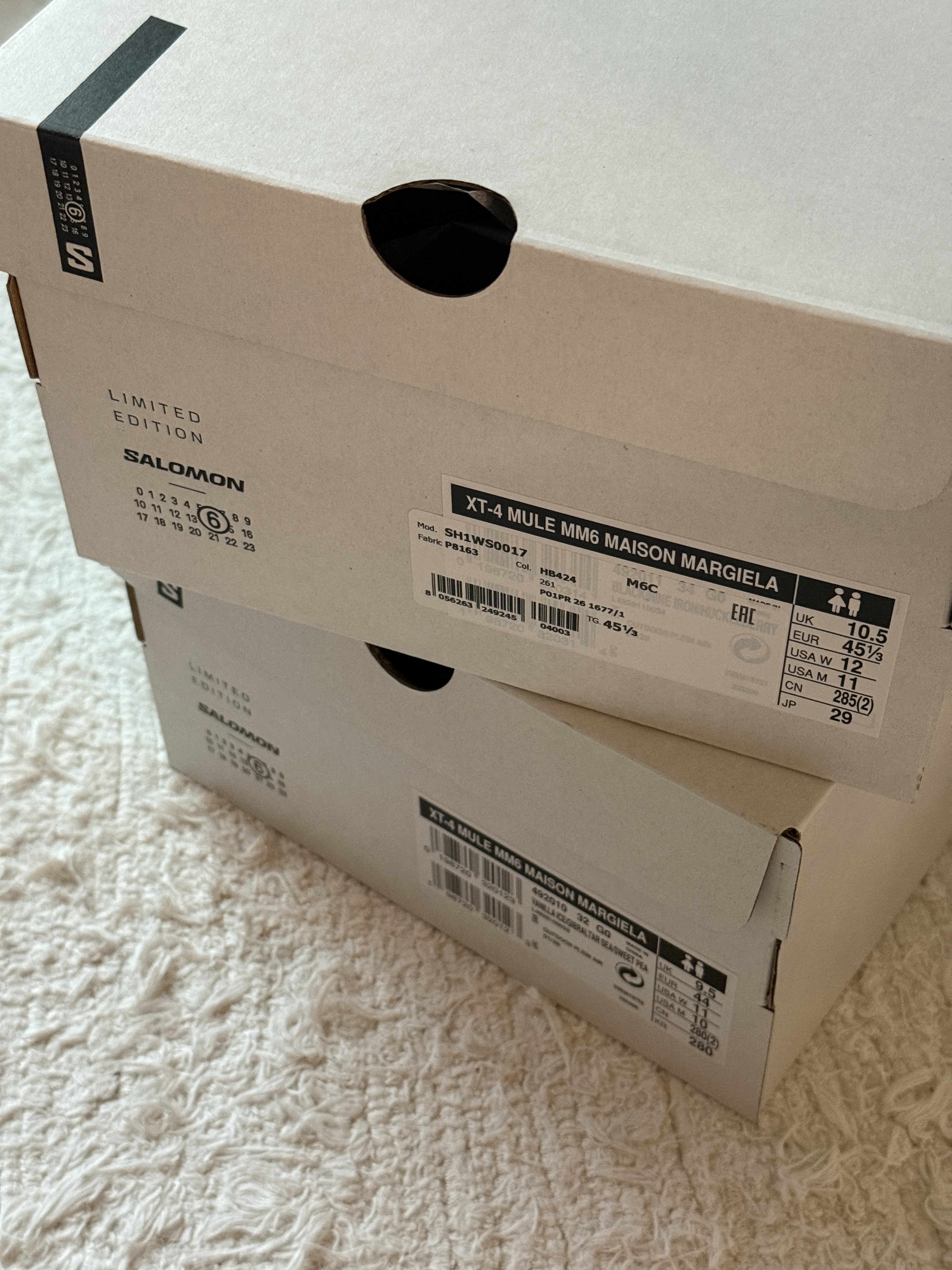 Salomon x MM6 Maison Margiela XT-4 Mule Vanilla Ice Sweet Pea, Salomon x MM6 Maison Margiela XT-4 Mule Black Nine Iron 착용 스타일 - 5