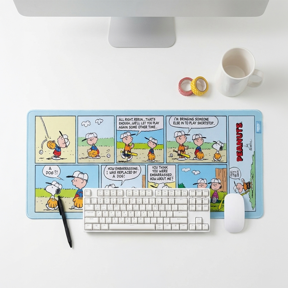 로이체 스누피 논슬립 방수코팅 데스크 마우스 키보드 장패드(Royche Snoopy Non-Slip Water-Resistant Extended Mouse Pad) - 4