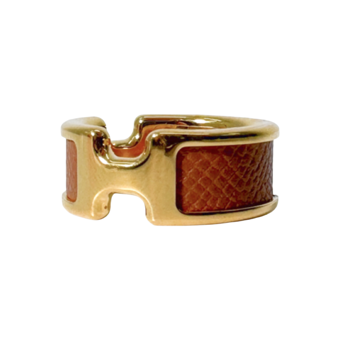 ITQEM8N2F4G9 Hermes Olymp Ring Medium Yellow Gold Etoupe